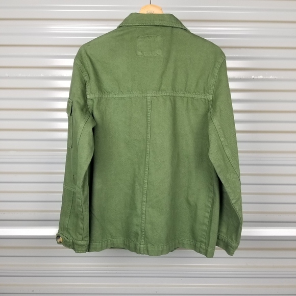 Green Utility Jacket Buttons Green Mens size Small Bershka ASOS - Picture 2 of 5